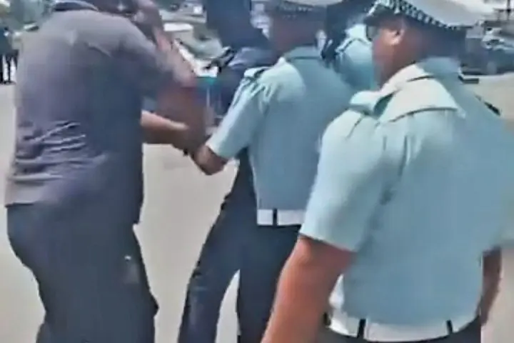 Fireman dragged by police during investigation into vehicle accident