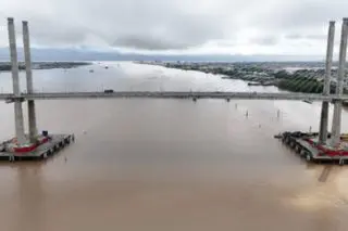 Collision protection in place at new Demerara river bridge