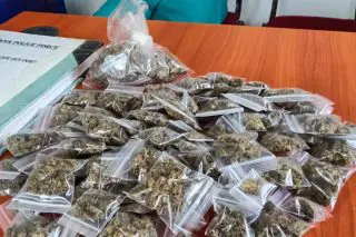 Vendor caught throwing suspected cannabis over fence – police