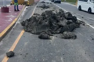 Lorry driver arrested after mud spilled on Heroes Highway
