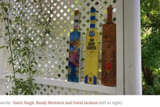 Cricket bats exhibition on at Moray House Trust