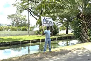 Brother of MV Barima victim stages protest calling for vessel to be floated