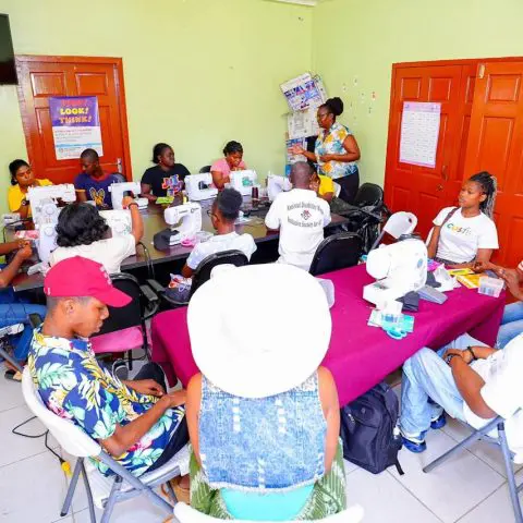 22 persons with disabilities receiving garment-making training