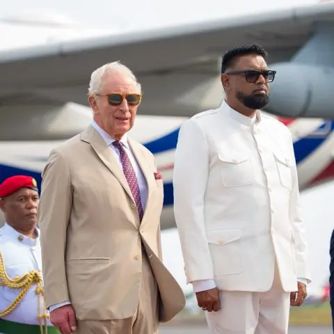 King Charles III arrives in Guyana