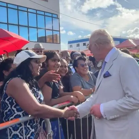 Handshakes, excitement and some disappointment as King Charles ends Guyana visit at Kingston seawall