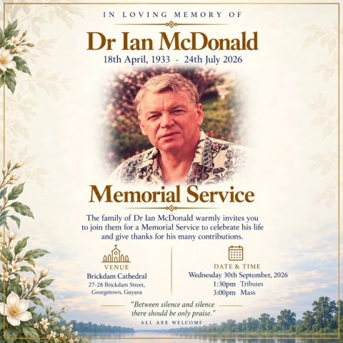 Memorial service to be held for Dr Ian McDonald on September 30th